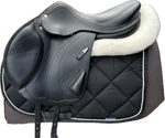 Equipe Expression Monoflap Jump Saddle 17"  +1 width (MW) Black Calfskin Used