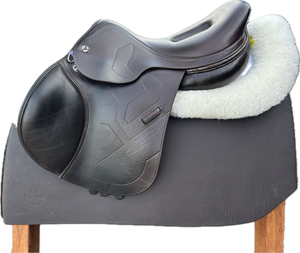 Prestige X-Breath Double Flap Jumping Saddle 1635 Tobacco Calfskin Used