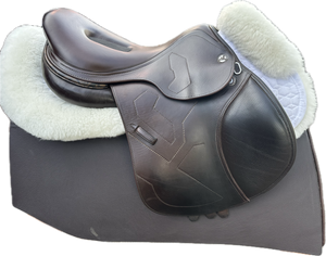 Prestige X-Breath Double Flap Jumping Saddle 1635 Tobacco Calfskin Used