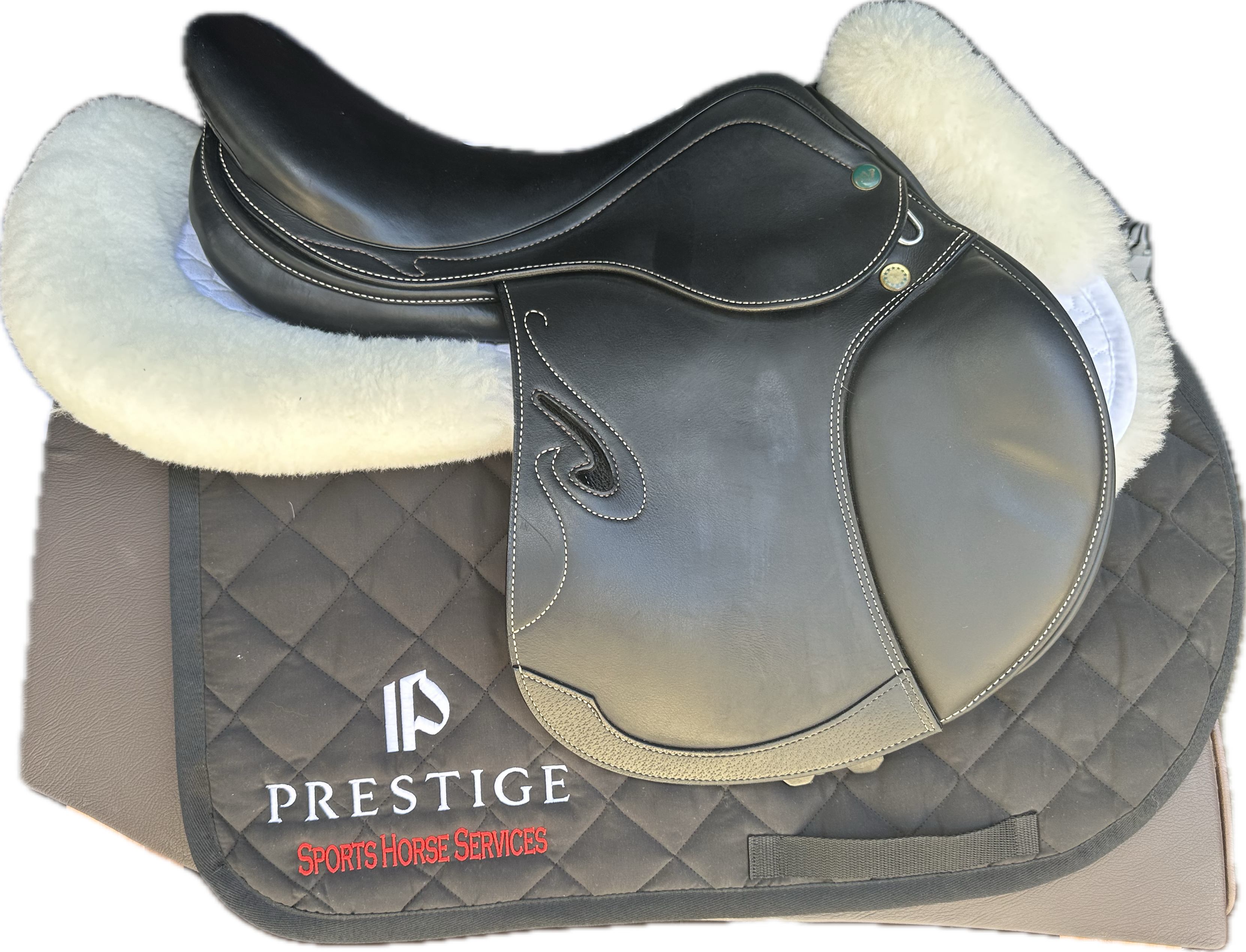 Prestige Passion Jumping Saddle 1733 Black calfskin. Used