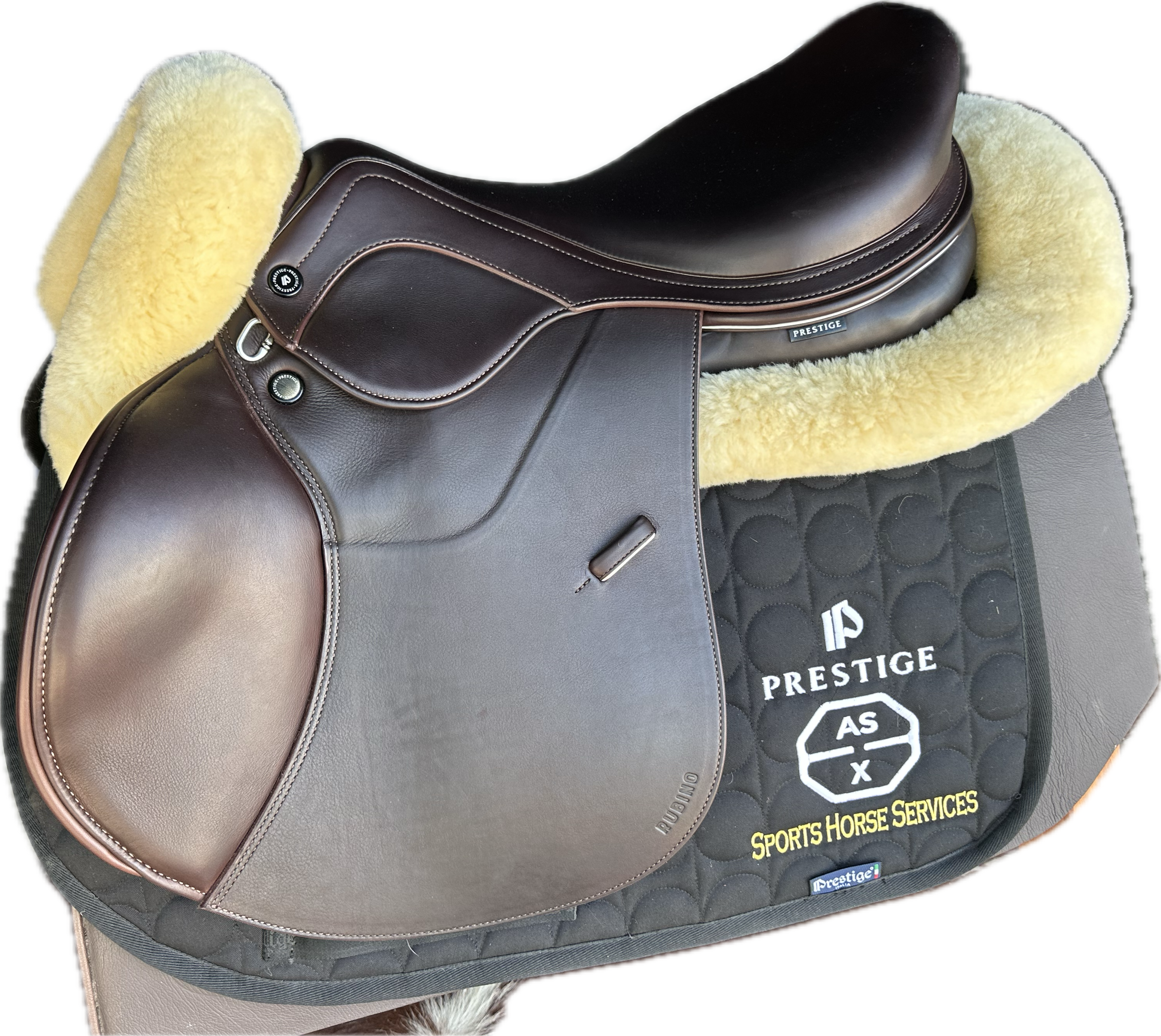 Prestige AS-X Rubino MD Jumping Saddle 1833 Tobacco Calfskin Used