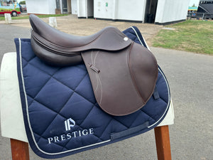 Prestige Skyward Double Flap Jumping Saddle 1634 Tobacco Calfskin. New with warranty.