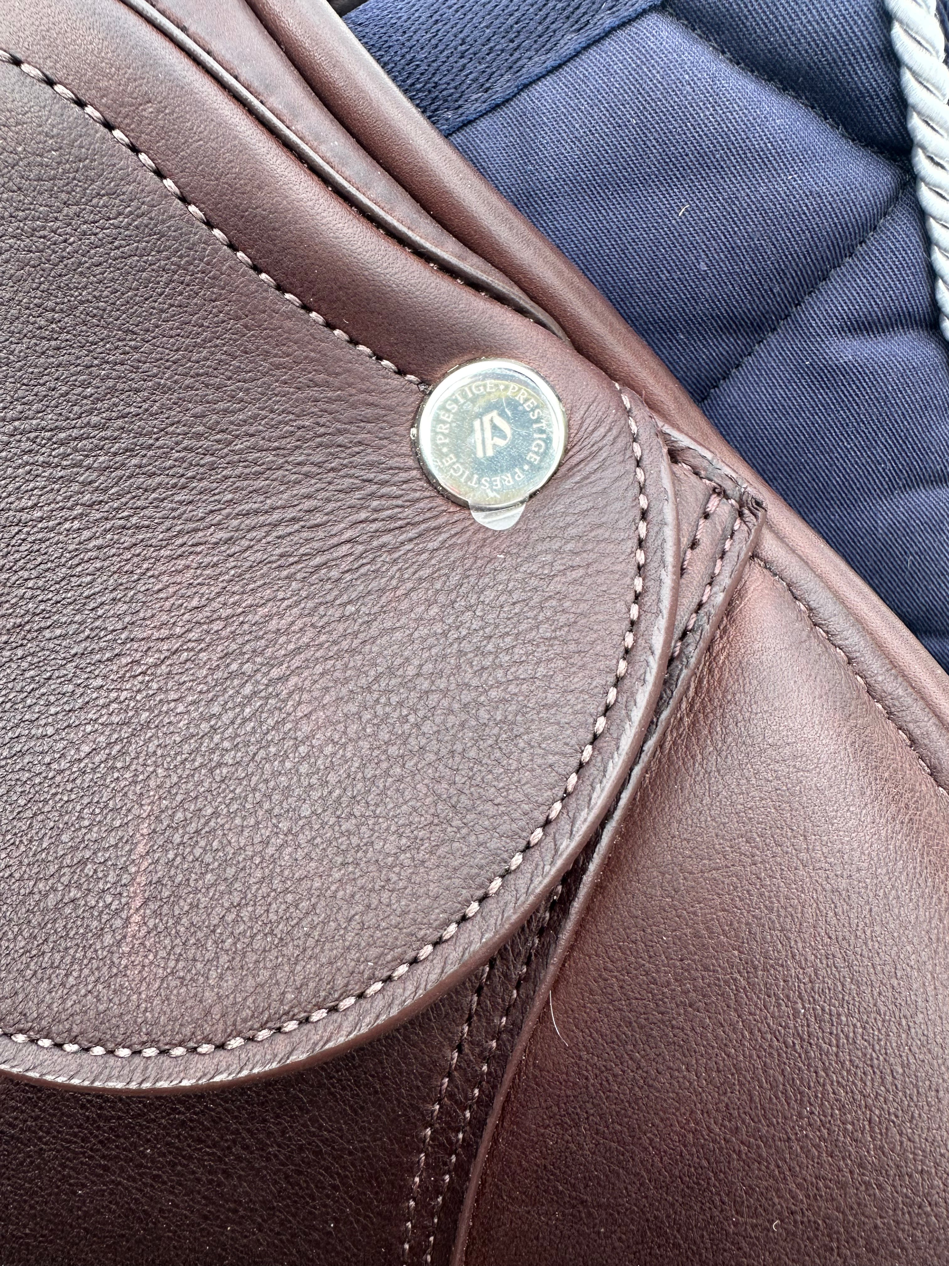 Prestige Skyward Double Flap Jumping Saddle 1634 Tobacco Calfskin. New with warranty.