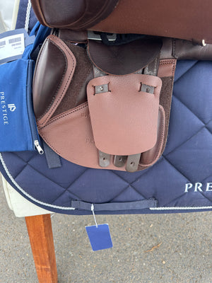 Prestige Skyward Double Flap Jumping Saddle 1634 Tobacco Calfskin. New with warranty.