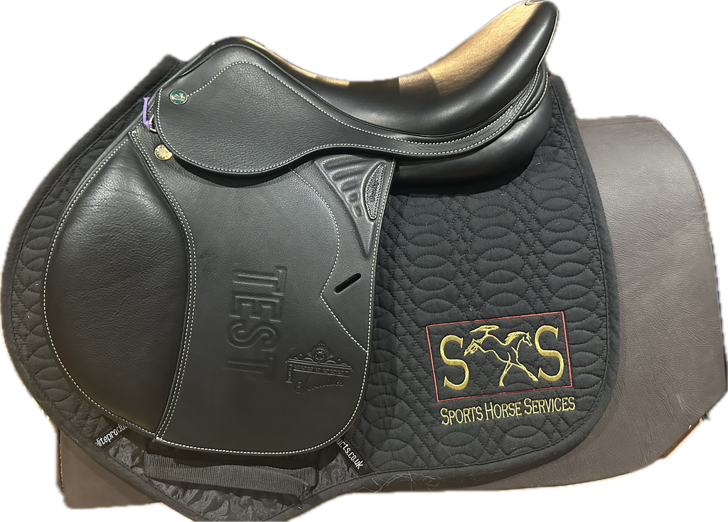 Prestige Versailles Jumping Saddle 1735 TEST Black calfskin Ex demo