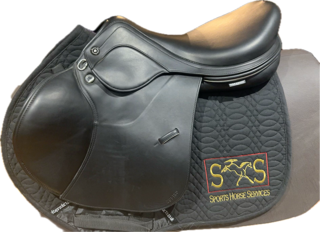 Prestige AS-X Rubino MF Jumping Saddle 17" Black Calfskin Used